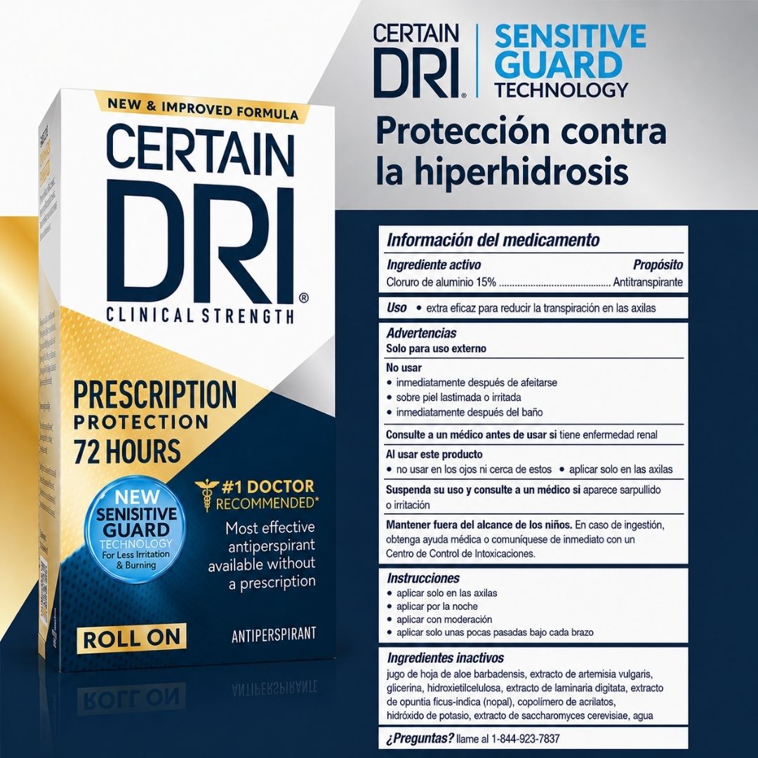 Certain Dri Antitranspirante Recomendado por Dermatólogos