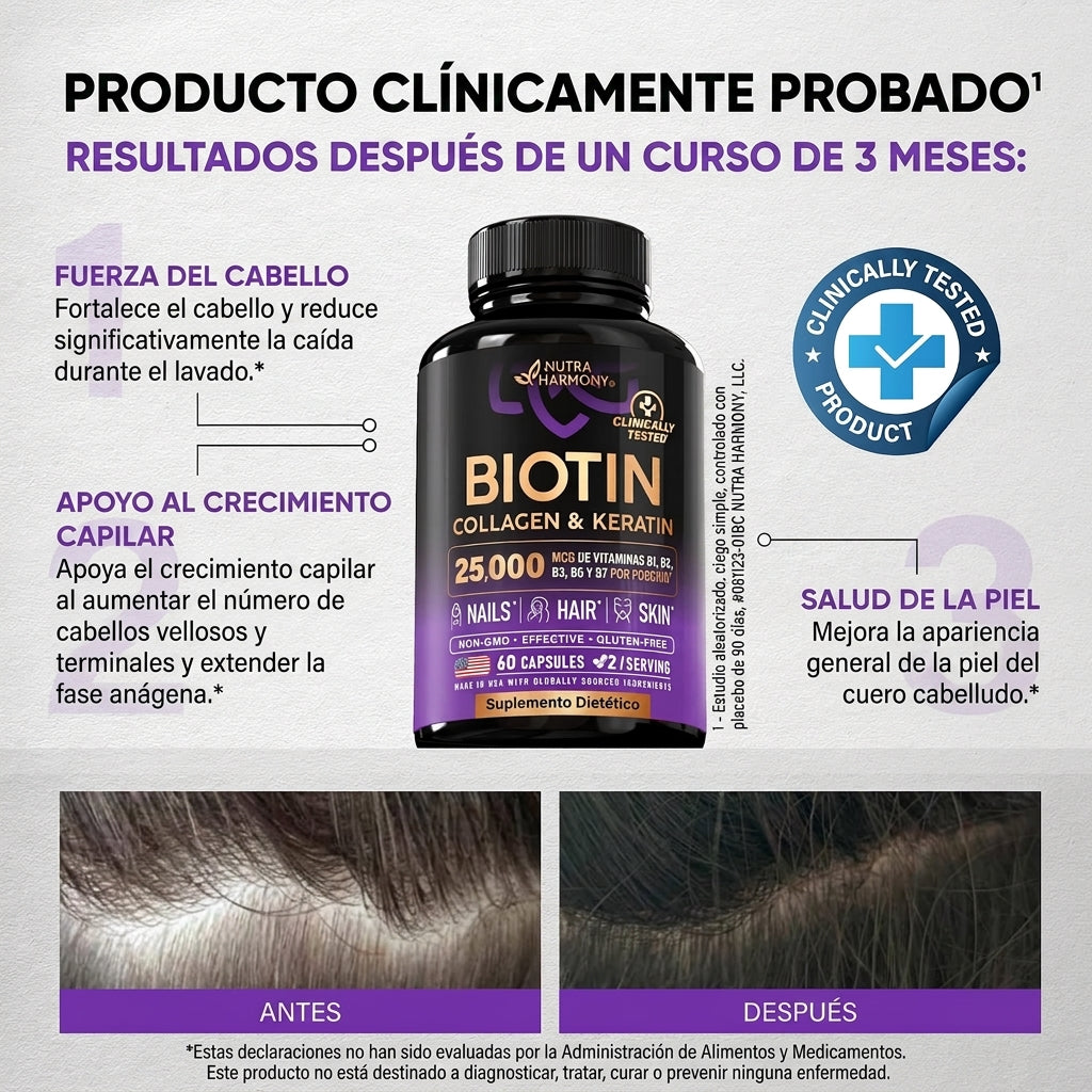 Nutra Harmony 4 en 1 para Cabello, Piel y Uñas
